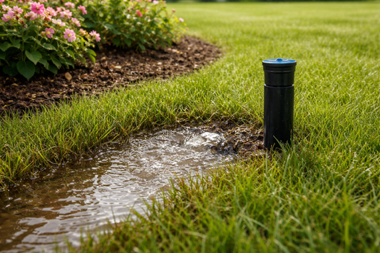 Leaking sprinkler head that could be detected by an EveryDrop flow meter